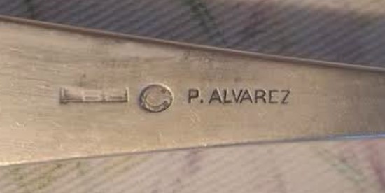 Contraste de plata con marcador LBB y escudo ciudad barcelona siglo XIX